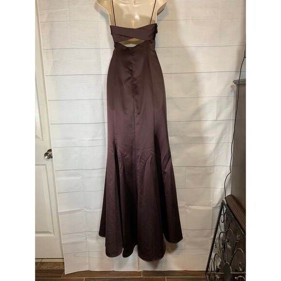 David's Bridal Sweetheart Neckline Mocha Formal Gown Dress- Size 10 - Picture 11 of 12
